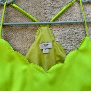 J. Crew Vibrant Lime Green Strappy Tank Top, Size 4